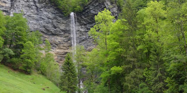 La Cascade du Dard en été à La Giettaz en Aravis